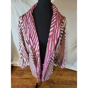 Winding River Pink White Zebra Print Reversible‎ Jacket Size Large